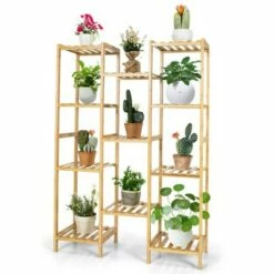 Costway Bamboo 11-Tier Plant Stand Utility Shelf Free Standing Storage Rack Pot Holder -Cheap Planters Store unnamed file 7842