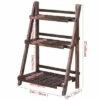 Costway 3 Tier Outdoor Wood Design Flower Pot Shelf Stand Folding Display Rack Garden
