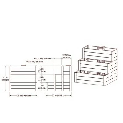 33" Vinyl Cascading Keyhole Classic Raised Garden Bed White - Vita 5 33" Vinyl Cascading Keyhole Classic Raised Garden Bed White - Vita - Image 3