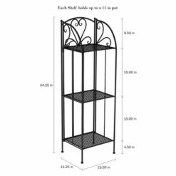 Nature Spring 3-Tier Vertical Indoor/Outdoor Folding Wrought Iron Shelf/Plant Stand - Black -Cheap Planters Store unnamed file 7851
