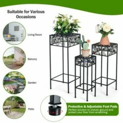Costway Set of 3 Metal Plant Stand Flower Pot Holder Rack w/Colorful Ceramic Beads -Cheap Planters Store unnamed file 7857