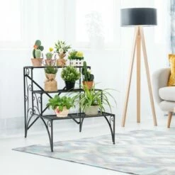Costway 3 Tier Stair Style Metal Plant Stand Garden Shelf Flower Pot Display Rack -Cheap Planters Store unnamed file 7881