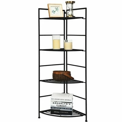 Costway 4 Tier Folding Metal Shelf Plant Stand Storage Open Shelf Corner Display Rack 8 Costway 4 Tier Folding Metal Shelf Plant Stand Storage Open Shelf Corner Display Rack - Image 6