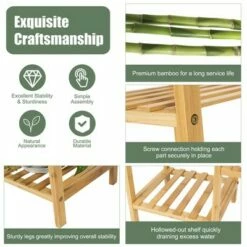 Costway Bamboo 9-Tier Plant Stand Utility Shelf Free Standing Storage Rack Pot Holder -Cheap Planters Store unnamed file 7953