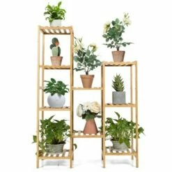 Costway Bamboo 9-Tier Plant Stand Utility Shelf Free Standing Storage Rack Pot Holder -Cheap Planters Store unnamed file 7955