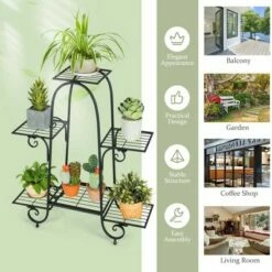 Costway 6 Tier Flower Pot Holder Metal Vertical Shelves Corner Plants Display Rack 13 Costway 6 Tier Flower Pot Holder Metal Vertical Shelves Corner Plants Display Rack -Cheap Planters Store unnamed file 7961