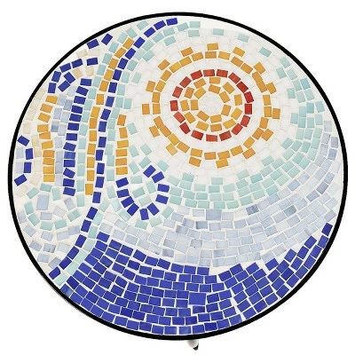 Costway Outdoor Indoor Accent Table Plant Stand Scheme Garden Steel Ocean 4 Costway Outdoor Indoor Accent Table Plant Stand Scheme Garden Steel Ocean - Image 2