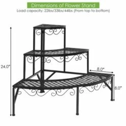 Costway Corner Plant Stand Metal 3 Tier Ladder Potted Shelf Flower Holder Display Rack