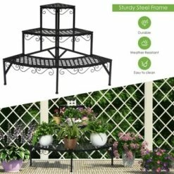Costway Corner Plant Stand Metal 3 Tier Ladder Potted Shelf Flower Holder Display Rack 14 Costway Corner Plant Stand Metal 3 Tier Ladder Potted Shelf Flower Holder Display Rack -Cheap Planters Store unnamed file 7978