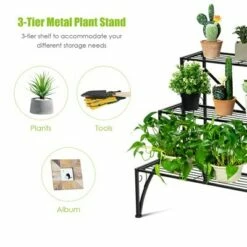 Costway Plant Rack 3-Tier Metal Plant Stand Garden Shelf Stair Style Decorative 12 Costway Plant Rack 3-Tier Metal Plant Stand Garden Shelf Stair Style Decorative -Cheap Planters Store unnamed file 7984