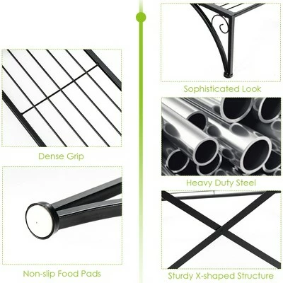 Costway Plant Rack 3-Tier Metal Plant Stand Garden Shelf Stair Style Decorative 5 Costway Plant Rack 3-Tier Metal Plant Stand Garden Shelf Stair Style Decorative - Image 4