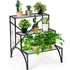 Costway Plant Rack 3-Tier Metal Plant Stand Garden Shelf Stair Style Decorative 17 Costway Plant Rack 3-Tier Metal Plant Stand Garden Shelf Stair Style Decorative -Cheap Planters Store unnamed file 7989