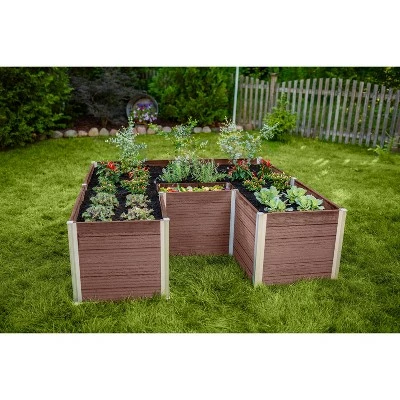 22" Vinyl Urbana Keyhole Raised Garden Bed Espresso - Vita 3 22" Vinyl Urbana Keyhole Raised Garden Bed Espresso - Vita