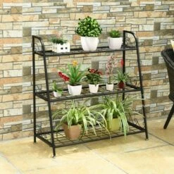 Costway 3-tier Metal Plant Stand Shelf Flower Pot Holder Display Rack Shoe Organizer -Cheap Planters Store unnamed file 8002