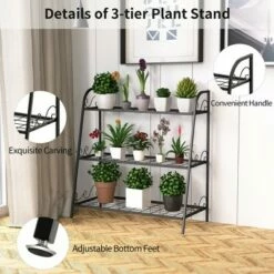 Costway 3-tier Metal Plant Stand Shelf Flower Pot Holder Display Rack Shoe Organizer -Cheap Planters Store unnamed file 8005