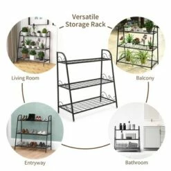 Costway 3-tier Metal Plant Stand Shelf Flower Pot Holder Display Rack Shoe Organizer -Cheap Planters Store unnamed file 8006