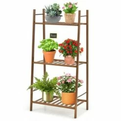 Costway Bamboo Plant Stand 3 Tiers Plant Rack Vertical Tiered Plant Ladder Shelf -Cheap Planters Store unnamed file 8016