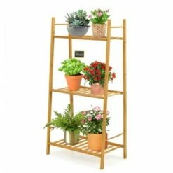 Costway Bamboo Plant Stand 3 Tiers Plant Rack Vertical Tiered Plant Ladder Shelf -Cheap Planters Store unnamed file 8017