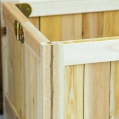 Outsunny 28'' x 12'' Foldable Raised Garden Bed, Elevated Planter Box, Wooden Planting Bed for Backyard, Patio to Grow Vegetables, Herbs, and Flowers -Cheap Planters Store unnamed file 803