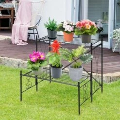 Costway 2-Tier Metal Plant Stand Garden Shelf Decorative Plant Rack Patio Garden -Cheap Planters Store unnamed file 8049
