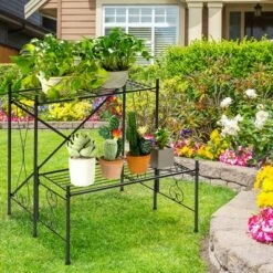 Costway 2-Tier Metal Plant Stand Garden Shelf Decorative Plant Rack Patio Garden -Cheap Planters Store unnamed file 8050