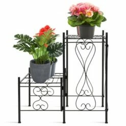 Costway 2-Tier Metal Plant Stand Garden Shelf Decorative Plant Rack Patio Garden -Cheap Planters Store unnamed file 8051