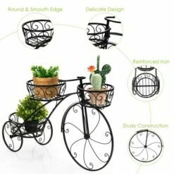 Costway Tricycle Plant Stand Flower Pot Cart Holder Parisian Style Displaying -Cheap Planters Store unnamed file 8056