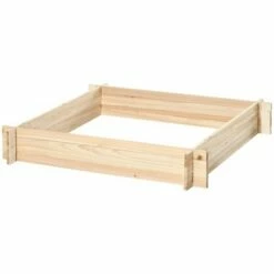 Outsunny 39'' x 39'' Screwless Raised Garden Bed, Wooden Planter Box, Easy DIY Herb Garden for Vegetable Flower Herb Outdoor Lawn Yard Patio -Cheap Planters Store unnamed file 806