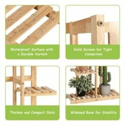 Costway 5 Tier 6 Potted Plant Stand Rack Bamboo Display Shelf for Patio Yard 19 Costway 5 Tier 6 Potted Plant Stand Rack Bamboo Display Shelf for Patio Yard -Cheap Planters Store unnamed file 8070
