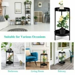 Costway 2 Tier Metal Plant Stand Mid Century Modern Stand w/2 Metal Tray GoldBlack 20 Costway 2 Tier Metal Plant Stand Mid Century Modern Stand w/2 Metal Tray GoldBlack -Cheap Planters Store unnamed file 8083