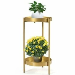 Costway 2 Tier Metal Plant Stand Mid Century Modern Stand w/2 Metal Tray GoldBlack 23 Costway 2 Tier Metal Plant Stand Mid Century Modern Stand w/2 Metal Tray GoldBlack -Cheap Planters Store unnamed file 8086
