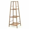 Costway Bamboo Tall Plant Stand Pot Holder Display Shelving Unit Indoor Outdoor NaturalBrown