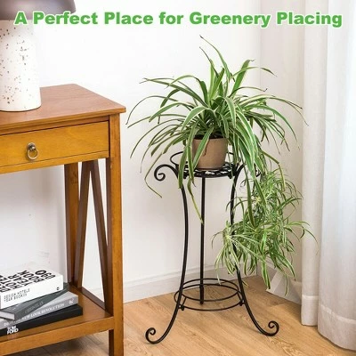 Costway Metal Plant Stand for Flower Pot Metal Display Shelf Potted Holder Rack 4 Costway Metal Plant Stand for Flower Pot Metal Display Shelf Potted Holder Rack - Image 2