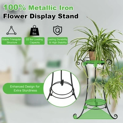 Costway Metal Plant Stand for Flower Pot Metal Display Shelf Potted Holder Rack 9 Costway Metal Plant Stand for Flower Pot Metal Display Shelf Potted Holder Rack - Image 7