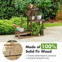 Costway Wood Plant Stand 4 Tier Shelf Multiple Flower Pot Windmill Design -Cheap Planters Store unnamed file 8131