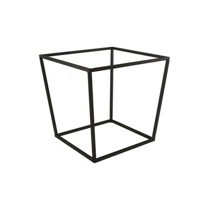 14" Small Indoor Outdoor Arne Plant Stand with Copper Tray Black Powder Coat Finish - Achla Designs 4 14" Small Indoor Outdoor Arne Plant Stand with Copper Tray Black Powder Coat Finish - Achla Designs - Image 2