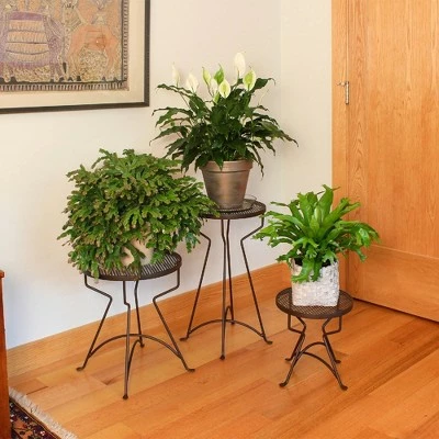 ACHLA Designs 12.5" x 12" Roman Bronze Wrought Iron Capri Plant Stand Powder Coated 5 ACHLA Designs 12.5" x 12" Roman Bronze Wrought Iron Capri Plant Stand Powder Coated - Image 3