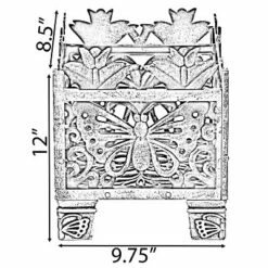 Gardenised Outdoor Living Butterfly Square Plant Stand, Flower Planting Pot, Antique Bronze -Cheap Planters Store unnamed file 8183