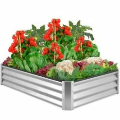 Best Choice Products 6x3x1ft Outdoor Metal Raised Garden Bed for Vegetables, Flowers, Herbs, Plants -Cheap Planters Store unnamed file 820