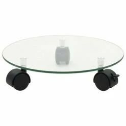 vidaXL Plant Rollers 2 pcs Tempered Glass 11" Round