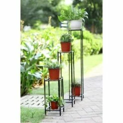 Ore International 3pc Iron Square Plant Stands Black/Gold -Cheap Planters Store unnamed file 8226
