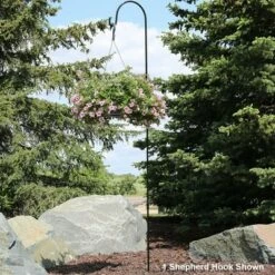 Sunnydaze Decor Sunnydaze Outdoor Heavy-Duty Steel Garden Hanging Bird Feeder Plant Shepherd Hooks - 82" - Black - 2pk