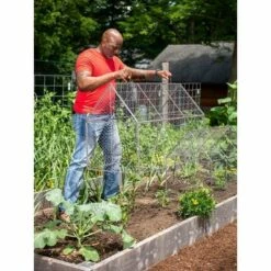 Chicken Wire Crop Coop, 22" W x 45" L 28" H at Peak, 16" H Walls, Heavy-Gauge Steel Wire - Gardener's Supply Company