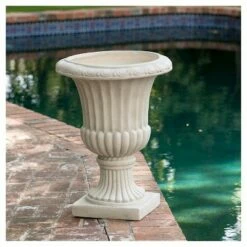 26" Italian Cast Stone Patio Urn - Christopher Knight Home Antique Green
