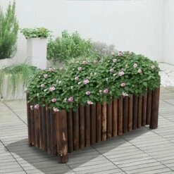 Outsunny 39" x 16" x 16" Raised Bed Garden Flower Planter Box with Fir Wood, 4 Drainage Holes, & Lightweight Build