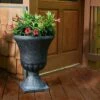 Southern Patio EB-029816 Winston 16 Inch Diameter Resin Ceramic Indoor Outdoor Garden Planter Urn Pot for Flowers, Herbs, Vegetables and Plants, Black -Cheap Planters Store unnamed file 8386