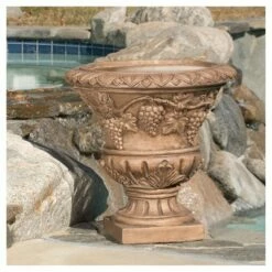 21" Roman Cast Stone Patio Urn - Christopher Knight Home