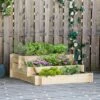 Outsunny 3-Tier Wood Raised Garden Bed with Non-woven Fabric inside, Elevated Planting Box, Outdoor Vegetable Flower Container, Natural -Cheap Planters Store unnamed file 850
