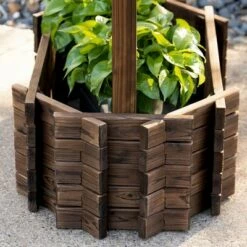 Outsunny Wooden Wishing Well Garden Bed, Rustic Outdoor Flower Planter Patio Ornamental for Plants/Herb/Vegetables, Rustic Brown -Cheap Planters Store unnamed file 875
