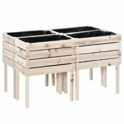 Outsunny 4PCS Wooden Planter Raised Garden Beds Kits Elevated Garden Beds for Flowers Vegetables, Outdoor Indoor Planting Box Container -Cheap Planters Store unnamed file 883